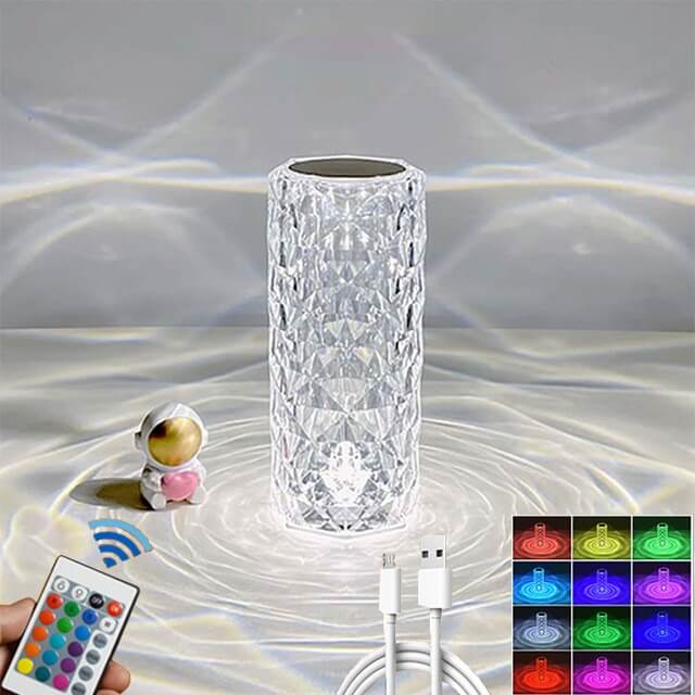 Crystal Night Light Sensor Bordlampe (16 farver) Užsisakykite Trendai.lt