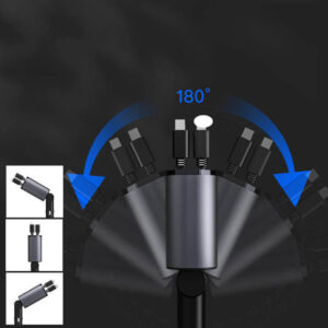 Kraftig 100W hurtigopladning biltelefonoplader med to ledninger USB USB-C og voltmeter Užsisakykite Trendai.lt 16