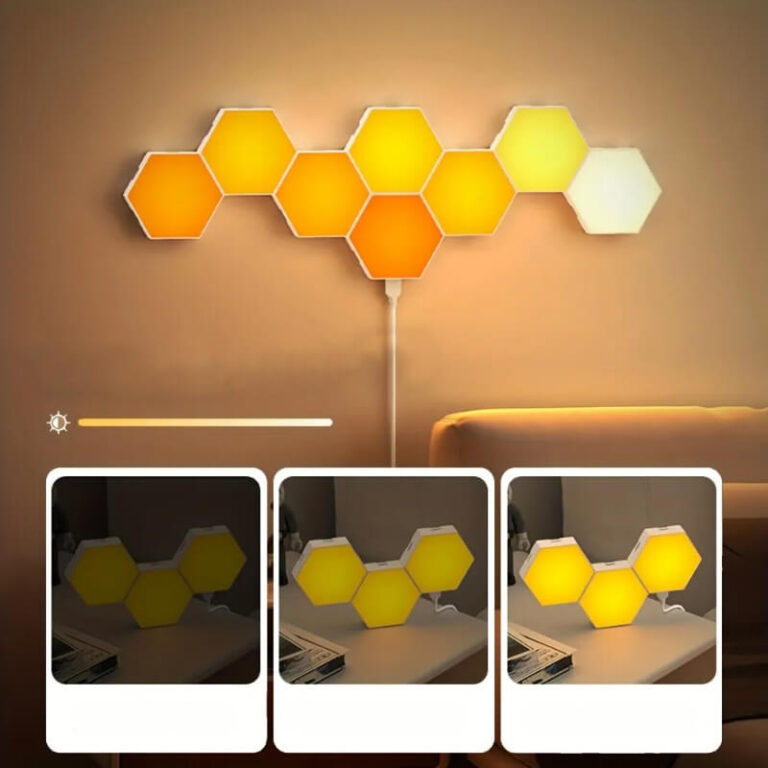 Smart Hexagon Connectable RGB LED Væglampe med App Control Užsisakykite Trendai.lt 10