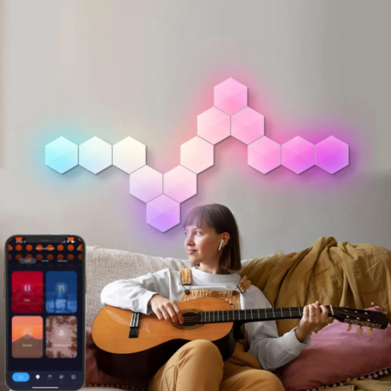 Smart Hexagon Connectable RGB LED Væglampe med App Control Užsisakykite Trendai.lt 8